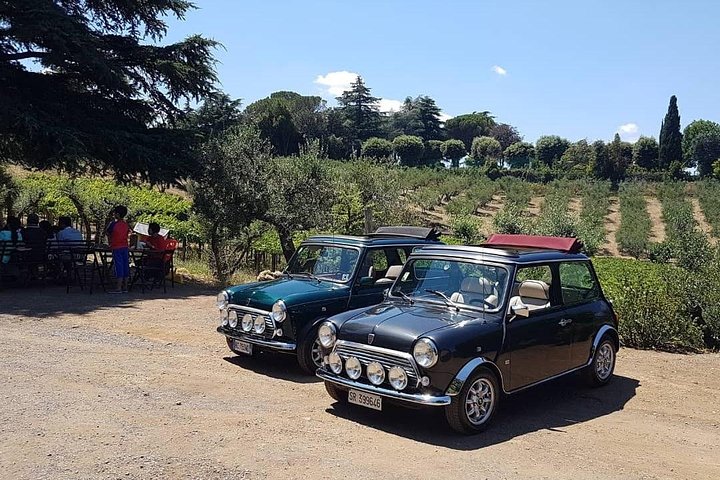 Winery&Ancient Highlights Tour in Mini Cabriolet in Roman Castle with wine testing and lunch